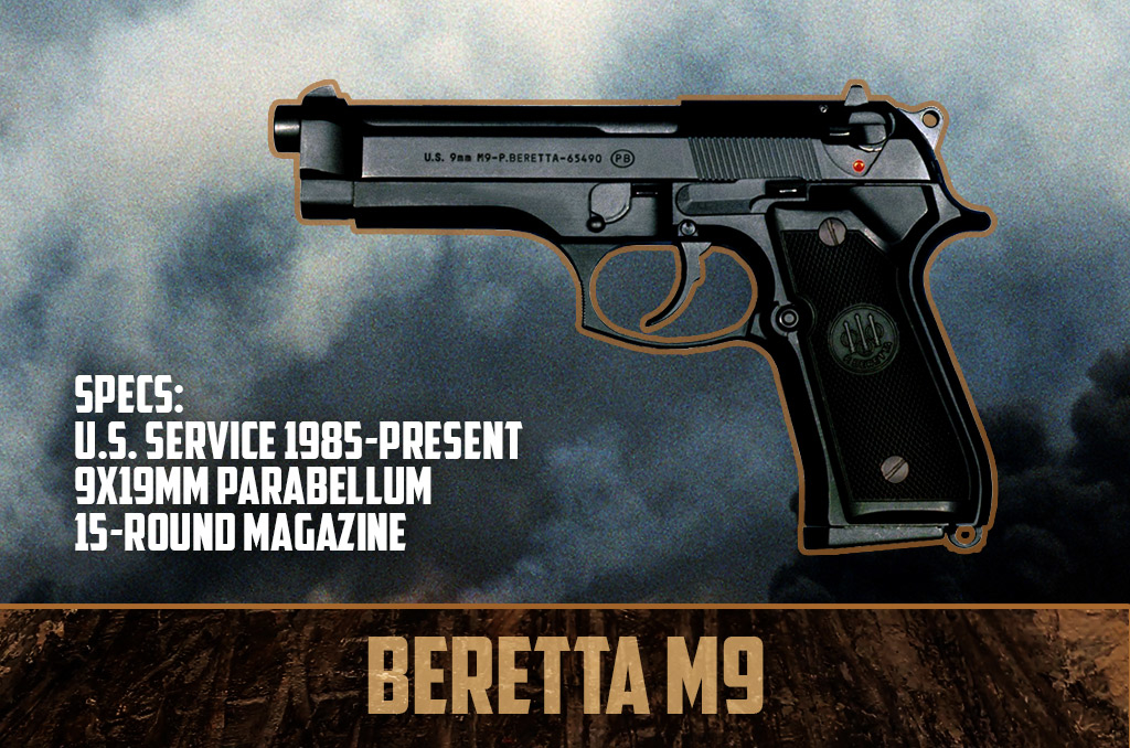 photo of Beretta M9 9mm pistol gulf war weapons