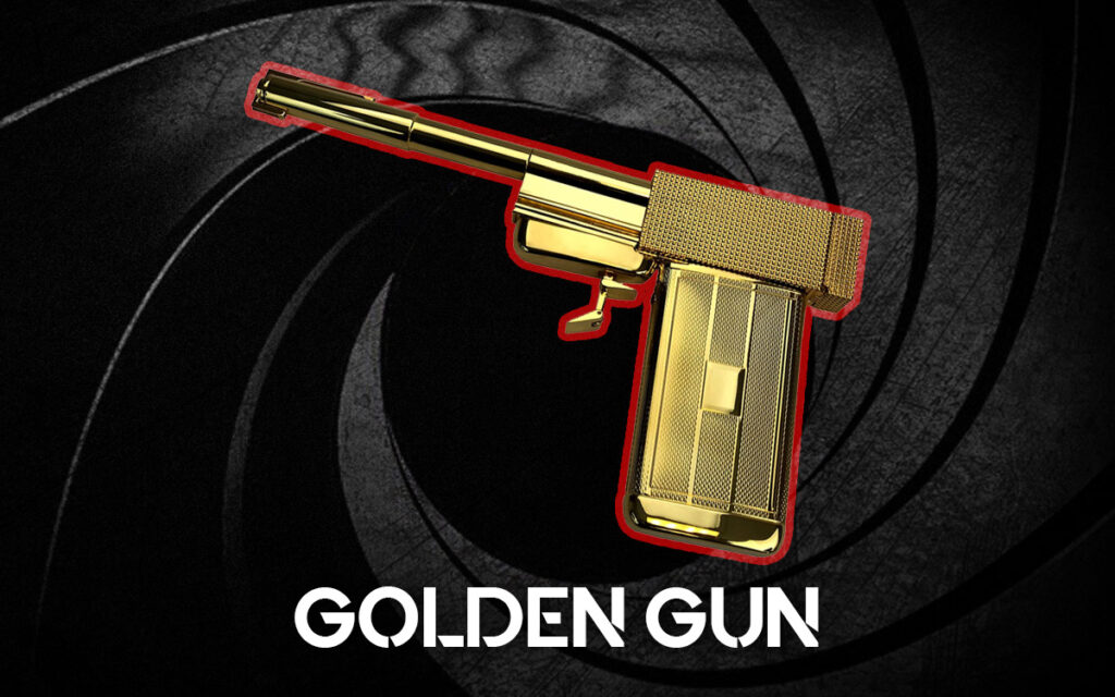 a photo of the james bond Golden Gun