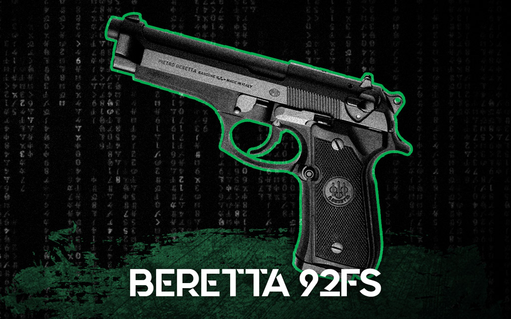 a photo of the Beretta 92FS guns of the matrix