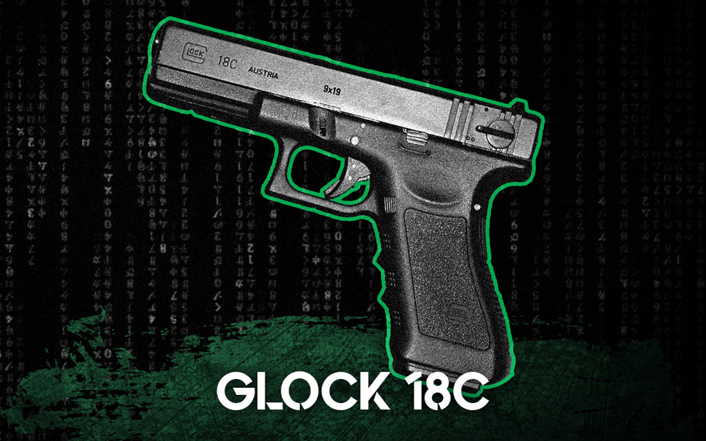 a photo of a Glock 18C guns of the matrix