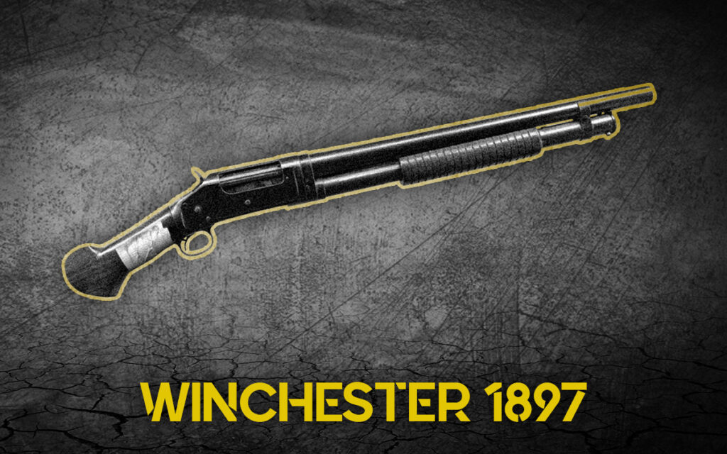 a photo of a sawed off Winchester 1897 shotgun