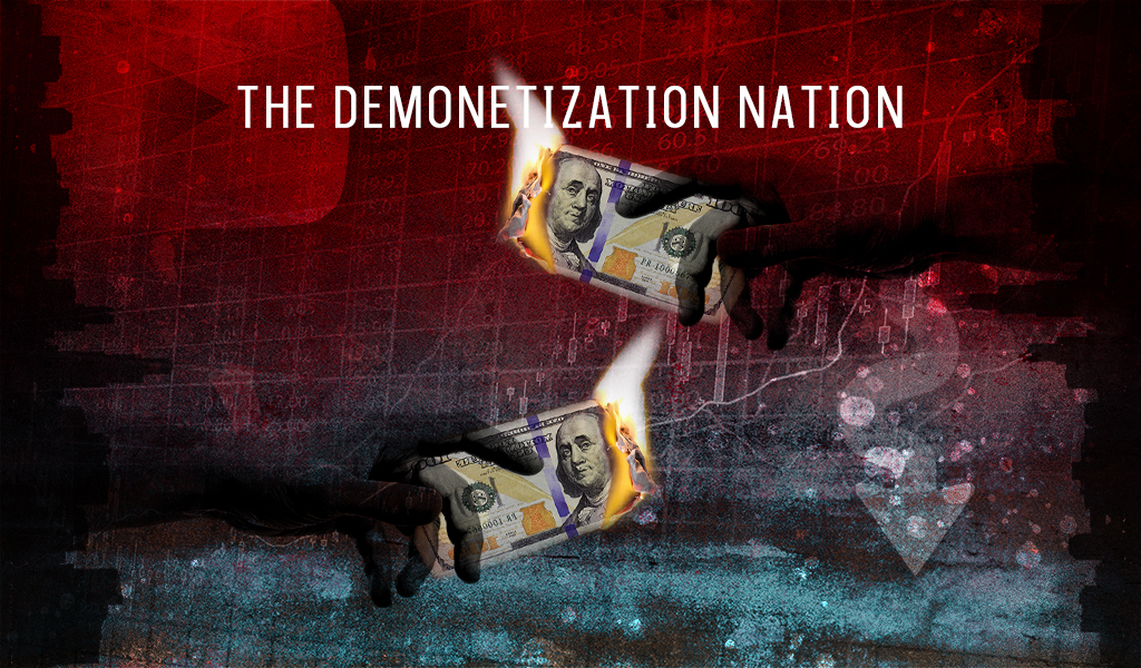 an illustration depicting the demonetization nation