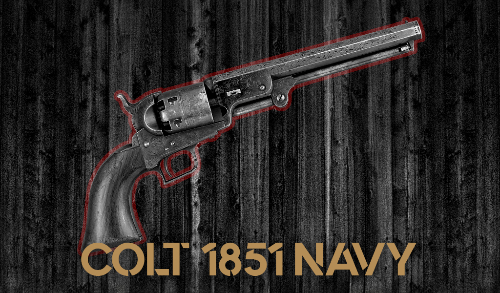 a photo of a colt 1851 navy revolver used by Josey Wales