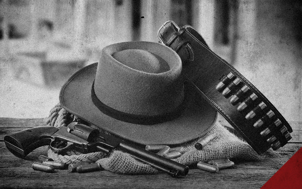 a photo of wild west gunslinger gear doc holliday might have used