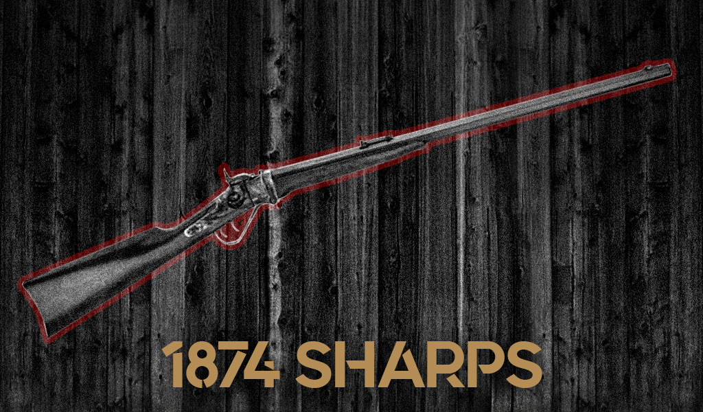 a photo of the Sharps 1874 Rifle guns of pale rider