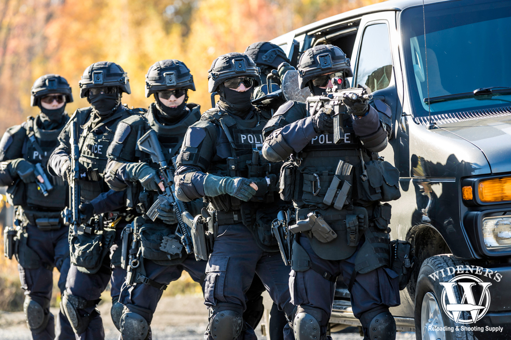 a photo of a police swat team