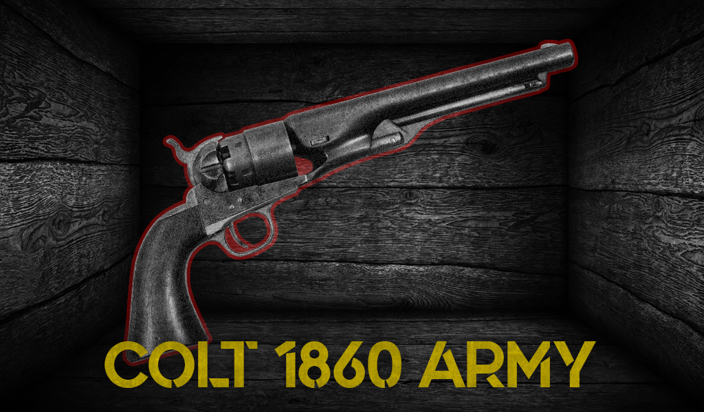 graphic of the Colt 1860 Army Revolver guns of unforgiven