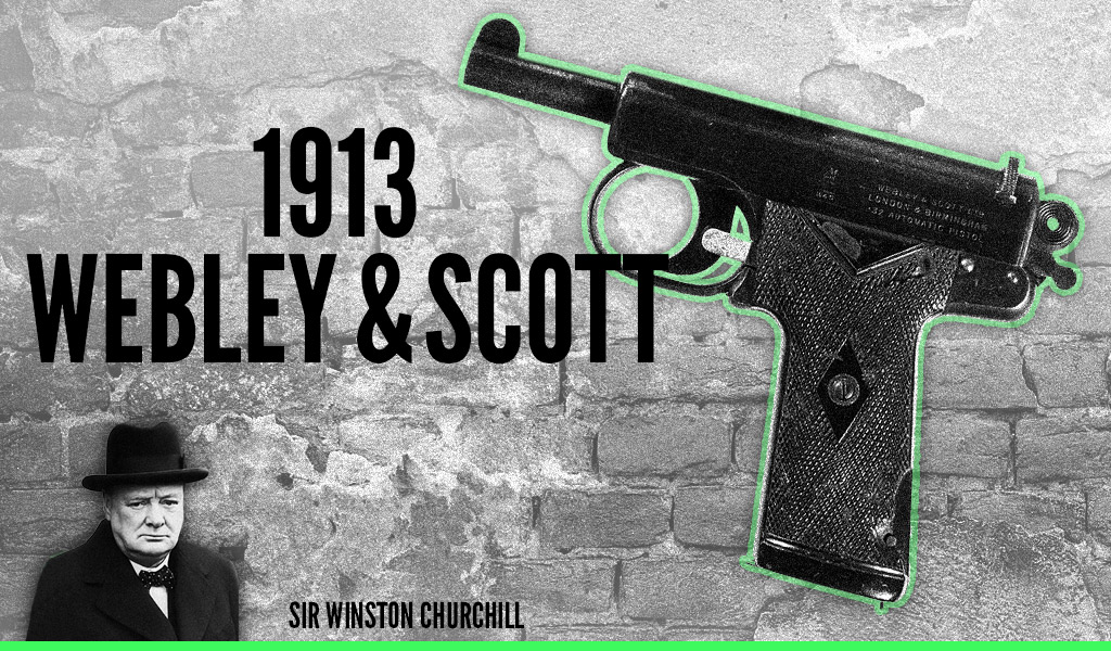 a photo of a webely & scott 1913 semi automatic pistol