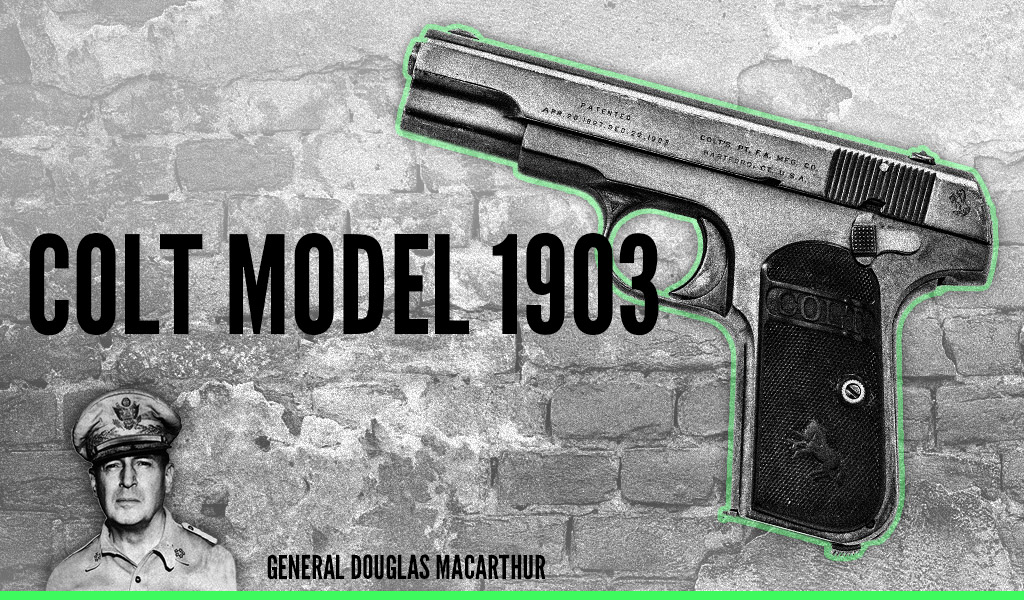 a photo of the colt model 1903 semi automatic pistol