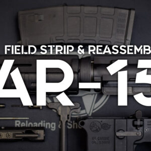 an image showing how to field strip an AR-15 rifle