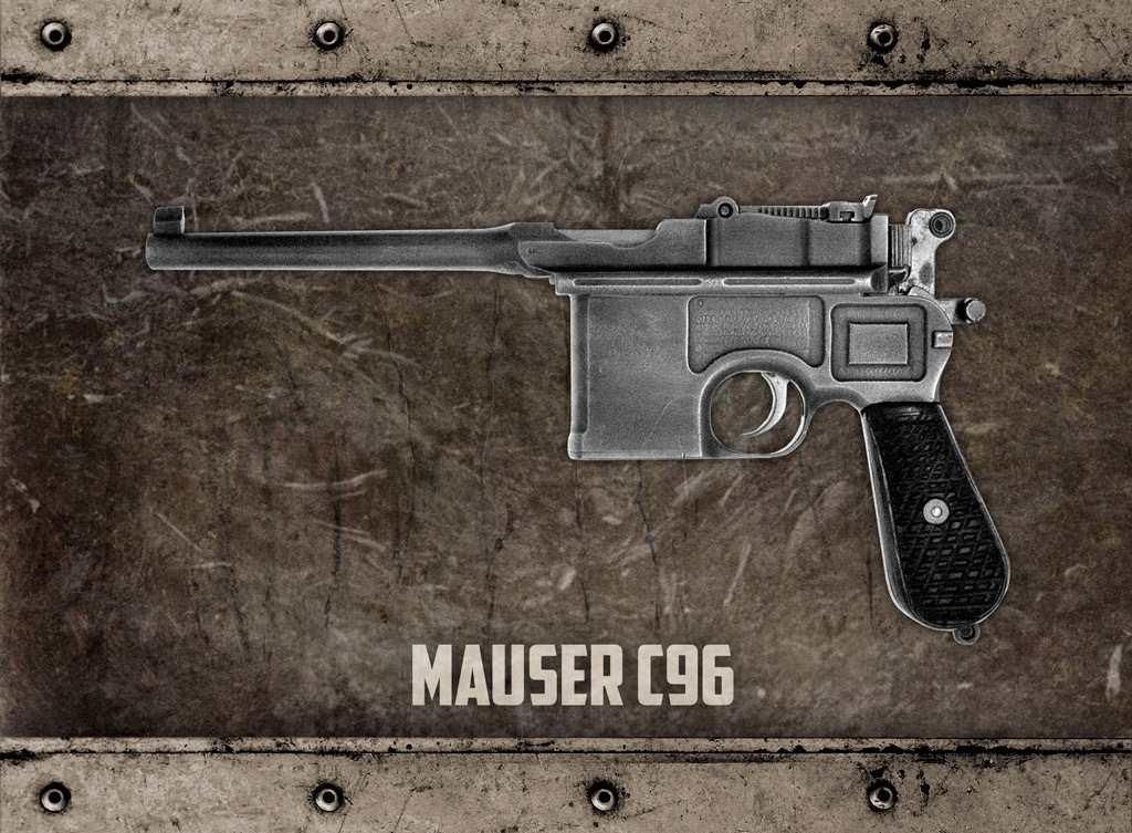 a photo of the mauser c96 World War I Pistol