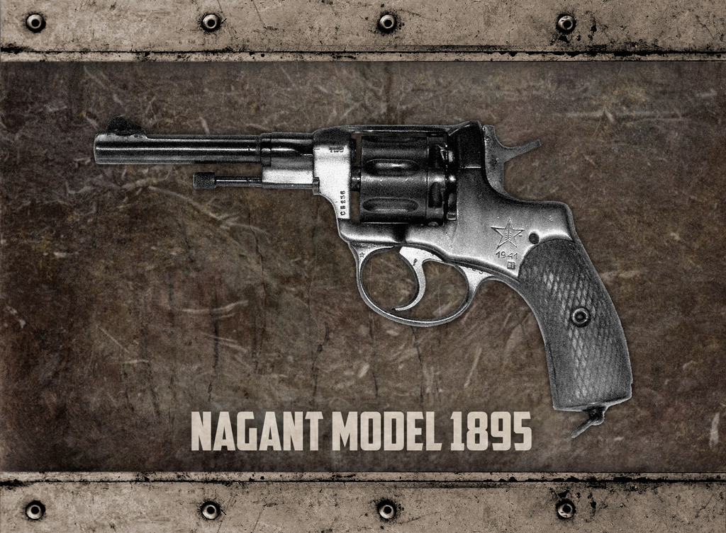 a photo of the nagant model 1895 World War I revolver