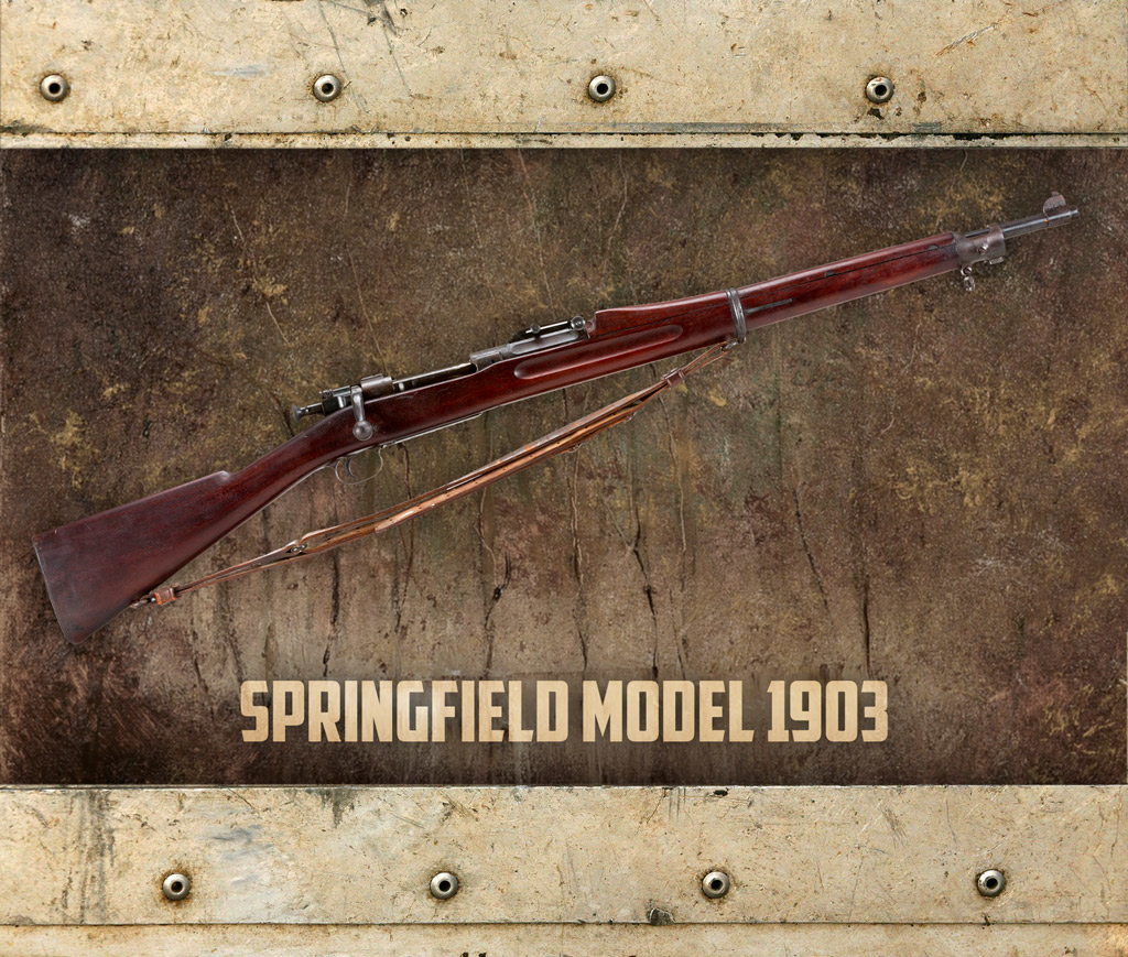 photo of the M1903 Springfield bolt-action rifle World War I weapons
