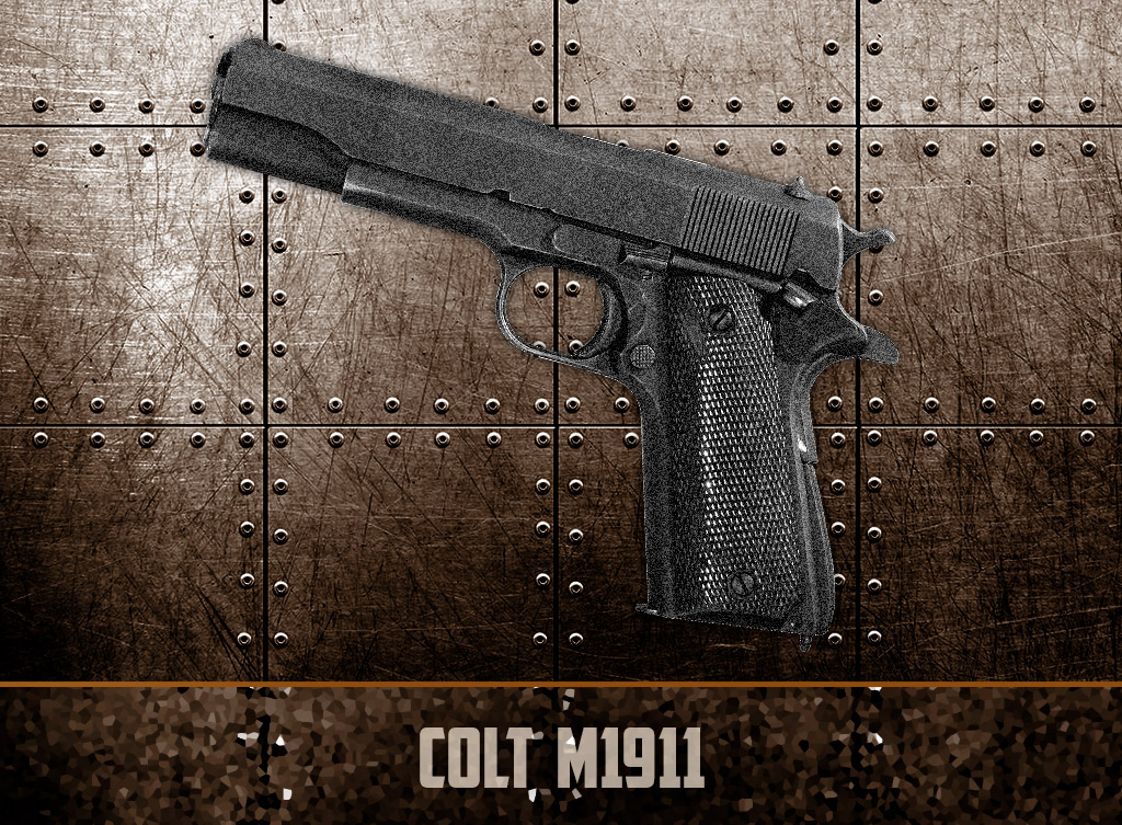 a photo of the Colt M1911 world war II pistols