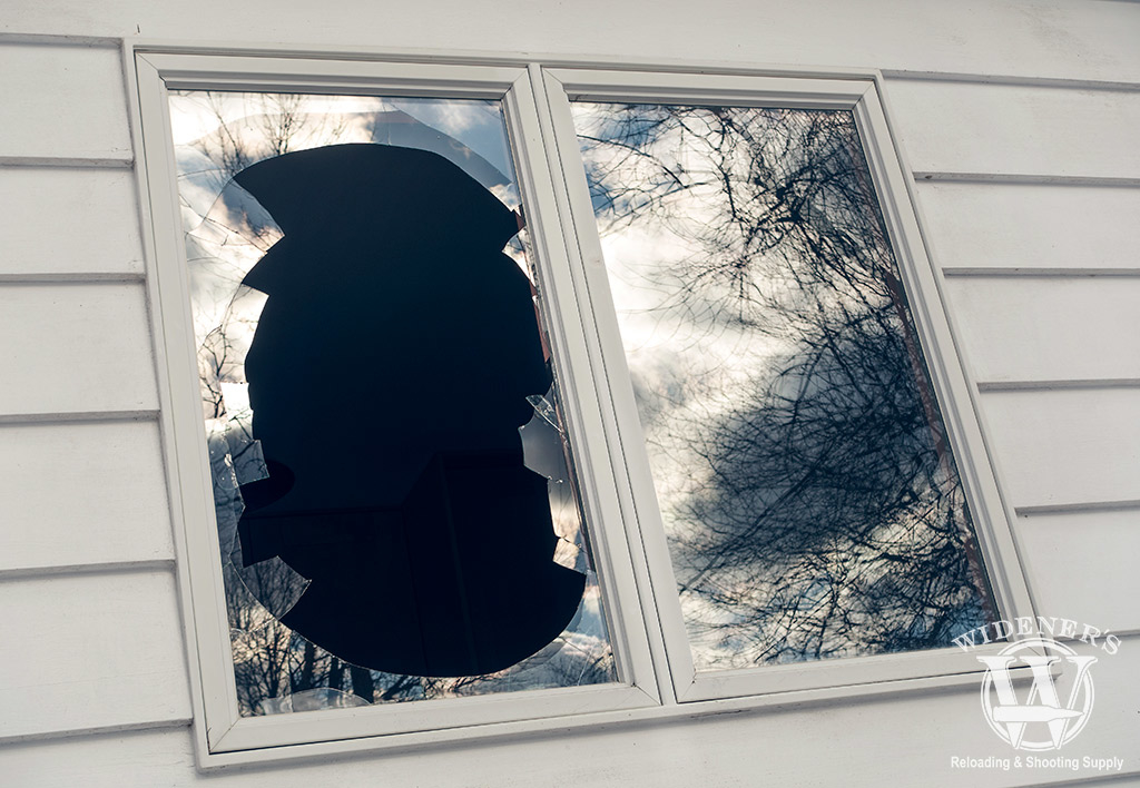 photo of a broken window during a home invasion situational awareness id the best home defense