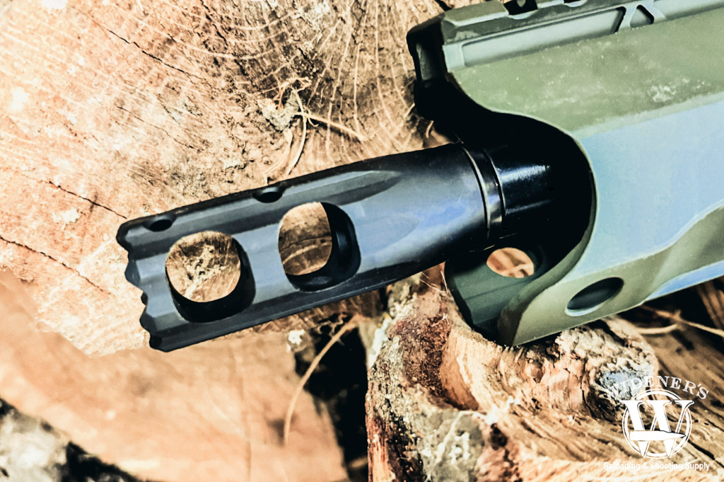 a photo of an obsidian muzzle brake